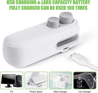 1 Pc Mini Heat Sealing Machine 2-In-1 Cutter & Sealer With USB Cable